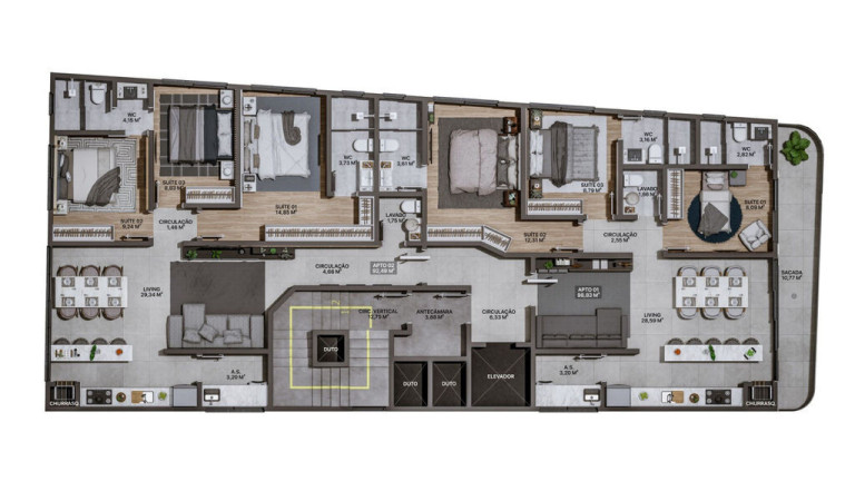 Imagem Apartamento com 3 Quartos à Venda, 92 m² em Praia Brava De Itajaí - Itajaí