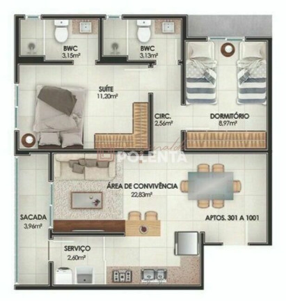 Imagem Apartamento com 2 Quartos à Venda, 69 m² em Centro - Içara