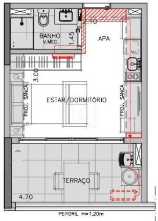 Imagem Studio com 1 Quarto para Alugar, 35 m² em Indianópolis - São Paulo