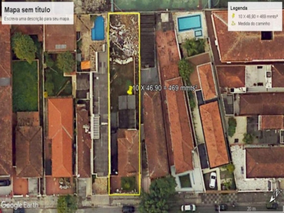 Terreno à Venda, 469 m² em Vila Belmiro - Santos