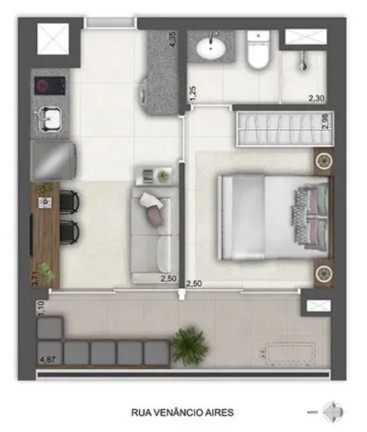 Imagem Apartamento com 1 Quarto à Venda, 31 m² em Pompeia - São Paulo