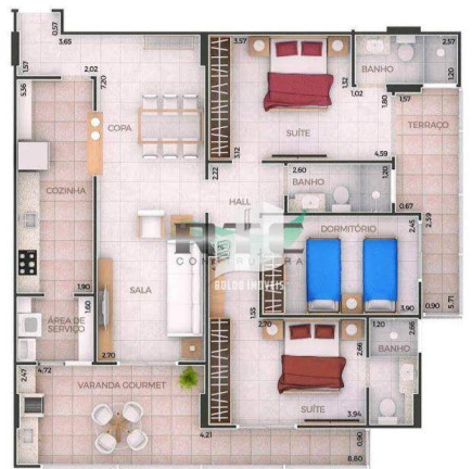 Imagem Apartamento com 3 Quartos à Venda, 100 m² em Canto Do Forte - Praia Grande