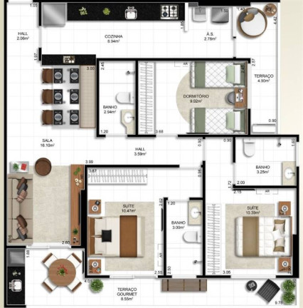 Imagem Apartamento com 3 Quartos à Venda, 101 m² em Guilhermina - Praia Grande
