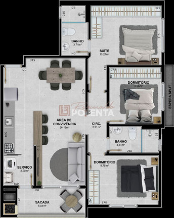 Imagem Apartamento com 2 Quartos à Venda, 76 m² em Brasília - Criciúma