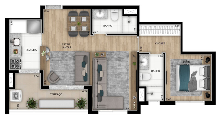Imagem Apartamento com 2 Quartos à Venda, 55 m² em Vila Anastácio - São Paulo