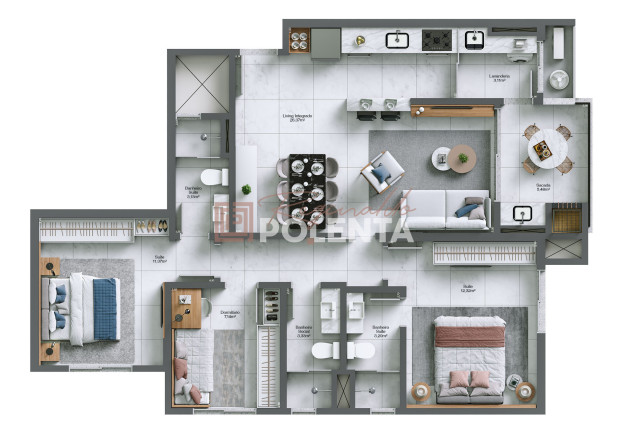 Imagem Apartamento com 3 Quartos à Venda, 94 m² em Michel - Criciúma