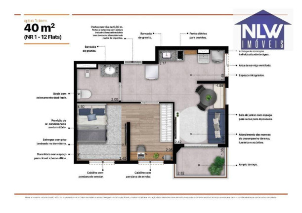 Apartamento com 2 Quartos à Venda, 40 m² em Perdizes - São Paulo