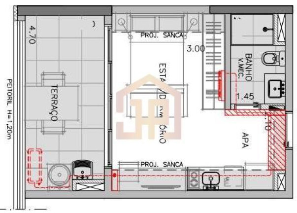 Imagem Studio com 1 Quarto para Alugar, 35 m² em Indianópolis - São Paulo