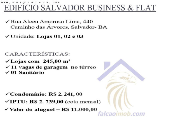 Imagem Sala Comercial para Alugar, 245 m² em Caminho Das árvores - Salvador