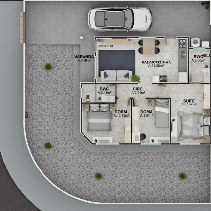 Imagem Casa com 3 Quartos à Venda, 110 m² em Potecas - São José Imagem Casa com 3 Quartos à Venda, 110 m² em Potecas - São José