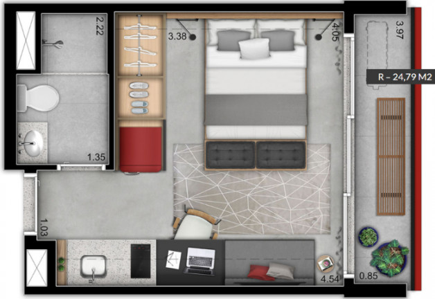 Imagem Studio com 1 Quarto à Venda, 32 m² em Moema - São Paulo Imagem Studio com 1 Quarto à Venda, 32 m² em Moema - São Paulo