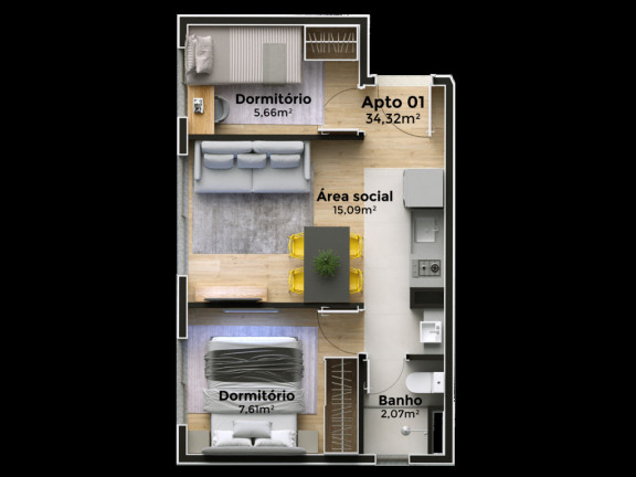 Imagem Imóvel com 1 Quarto à Venda, 23 m² em Glória - Porto Alegre Imagem Imóvel com 1 Quarto à Venda, 23 m² em Glória - Porto Alegre