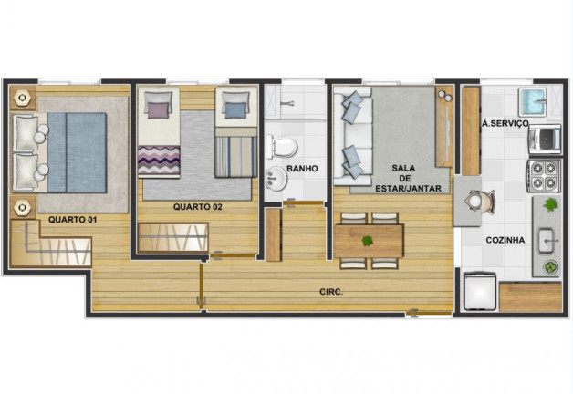 Imagem Apartamento com 2 Quartos à Venda, 52 m² em Vila Cruzeiro - Itatiba