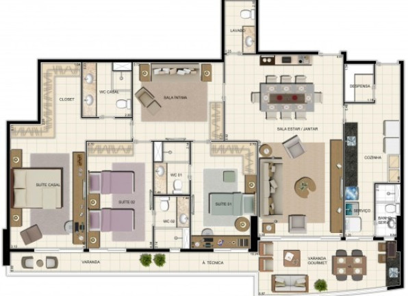 Imagem Apartamento com 4 Quartos à Venda, 152 m² em Ponta Negra - Manaus