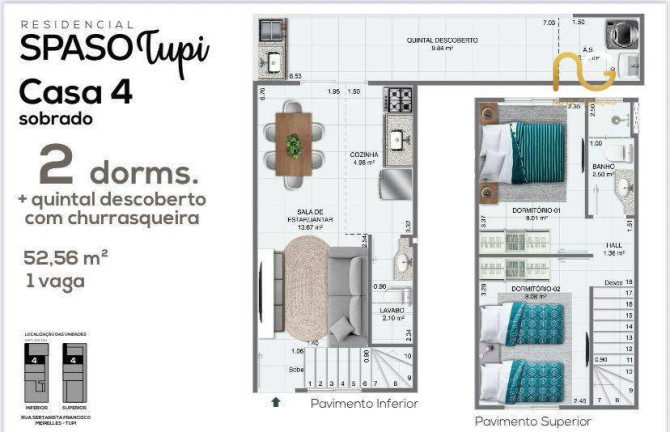 Imagem Sobrado com 2 Quartos à Venda, 52 m² em Tupi - Praia Grande Imagem Sobrado com 2 Quartos à Venda, 52 m² em Tupi - Praia Grande