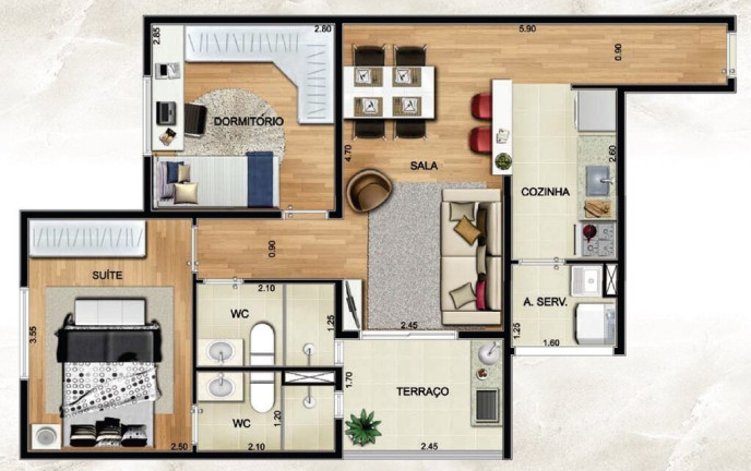 Imagem Apartamento com 2 Quartos à Venda, 65 m² em Jardim Santa Cruz - São Paulo
