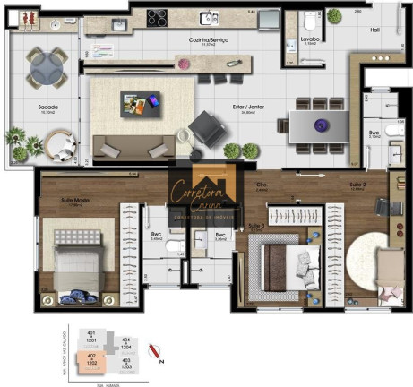 Imagem Apartamento com 3 Quartos à Venda, em Estreito - Florianópolis Imagem Apartamento com 3 Quartos à Venda, em Estreito - Florianópolis
