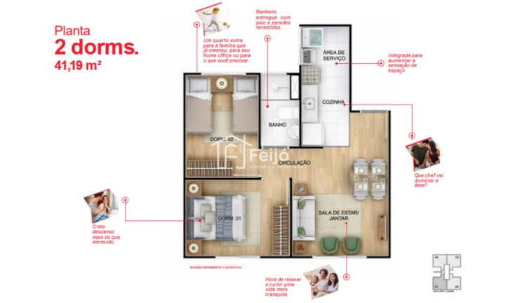 Imagem Apartamento com 2 Quartos à Venda, 41 m² em Santa Tereza - Porto Alegre
