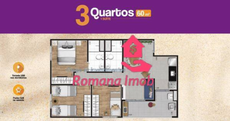 Imagem Apartamento com 3 Quartos à Venda, 60 m² em Vila Vermelha - São Paulo
