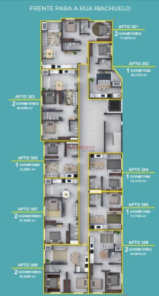 Apartamento com 1 Quarto à Venda, 32 m² em Centro - Santa Maria