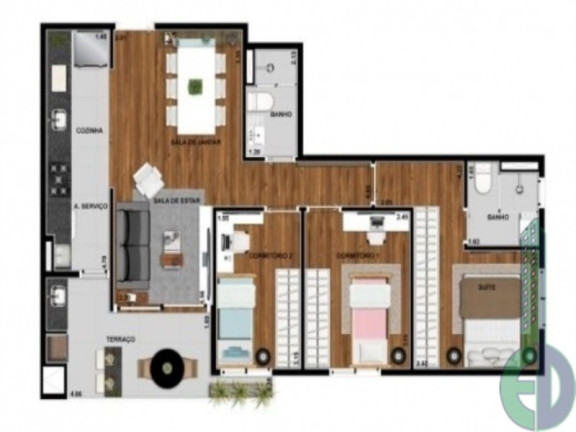 Imagem Imóvel com 3 Quartos à Venda, 73 m² em Osvaldo Cruz - São Caetano Do Sul Imagem Imóvel com 3 Quartos à Venda, 73 m² em Osvaldo Cruz - São Caetano Do Sul