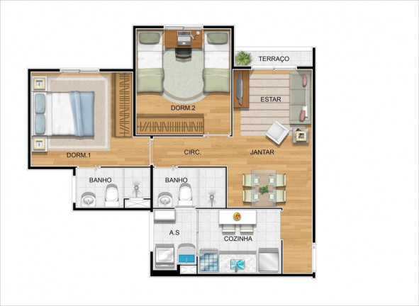 Imagem Apartamento com 2 Quartos à Venda, 53 m² em Nova América - Piracicaba Imagem Apartamento com 2 Quartos à Venda, 53 m² em Nova América - Piracicaba