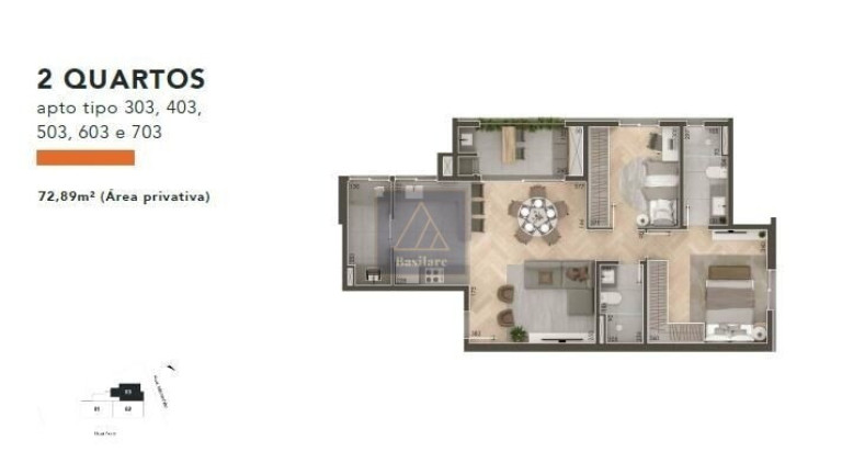 Imagem Apartamento com 2 Quartos à Venda, 72 m² em água Verde - Curitiba
