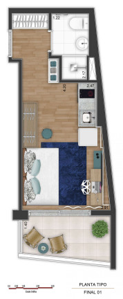 Imagem Imóvel com 1 Quarto à Venda, 22 m² em Centro - São Paulo
