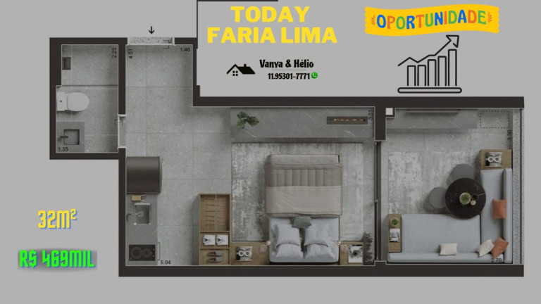 Imagem Apartamento com 1 Quarto à Venda, 31 m² em Vila Olímpia - São Paulo