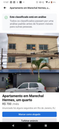 Apartamento com 1 Quarto para Alugar, 24 m² em Marechal Hermes - Rio De Janeiro