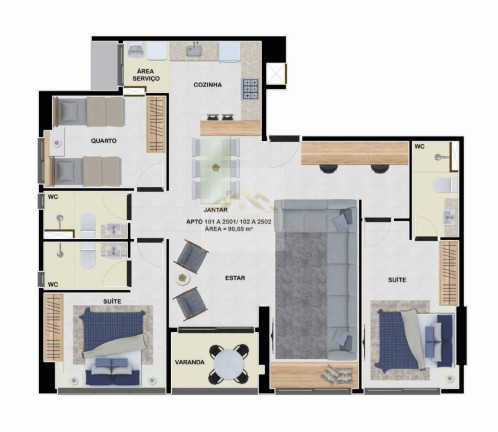 Imagem Apartamento com 2 Quartos à Venda, 54 m² em Pina - Recife