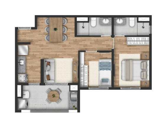 Imagem Apartamento com 2 Quartos à Venda, 49 m² em Veleiros - São Paulo