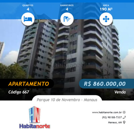 Imagem Apartamento com 4 Quartos à Venda, 190 m² em Parque 10 De Novembro - Manaus Imagem Apartamento com 4 Quartos à Venda, 190 m² em Parque 10 De Novembro - Manaus