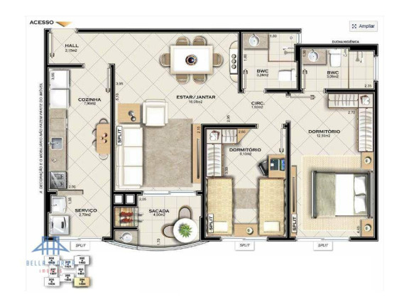 Imagem Apartamento com 2 Quartos à Venda, 86 m² em Barreiros - São José Imagem Apartamento com 2 Quartos à Venda, 86 m² em Barreiros - São José