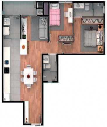 Imagem Apartamento com 2 Quartos à Venda, 64 m² em Santa Cândida - Curitiba