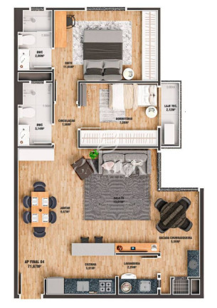 Imagem Apartamento com 2 Quartos à Venda, 71 m² em Saguaçu - Joinville Imagem Apartamento com 2 Quartos à Venda, 71 m² em Saguaçu - Joinville