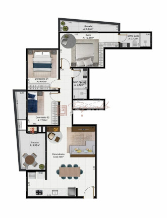 Imagem Apartamento com 3 Quartos à Venda, 95 m² em Esplanada - Jaguaruna