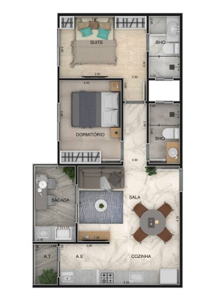 Imagem Apartamento com 2 Quartos à Venda, 58 m² em Guilhermina - Praia Grande