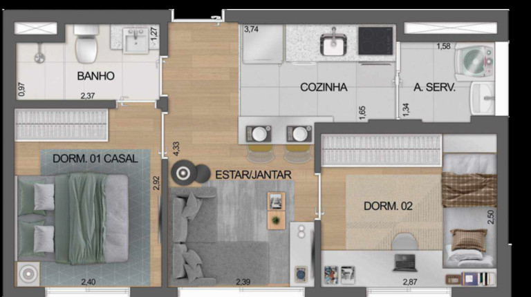 Imagem Apartamento com 2 Quartos à Venda, 36 m² em Moema - São Paulo Imagem Apartamento com 2 Quartos à Venda, 36 m² em Moema - São Paulo