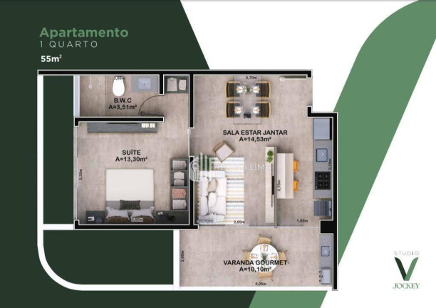 Imagem Apartamento com 1 Quarto à Venda, 55 m² em Jóquei - Teresina Imagem Apartamento com 1 Quarto à Venda, 55 m² em Jóquei - Teresina