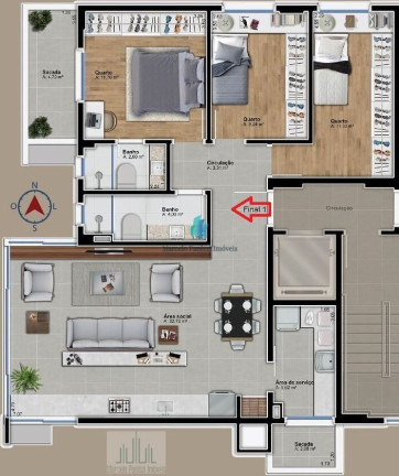 Imagem Apartamento com 3 Quartos à Venda, 104 m² em São Francisco - Bento Gonçalves Imagem Apartamento com 3 Quartos à Venda, 104 m² em São Francisco - Bento Gonçalves
