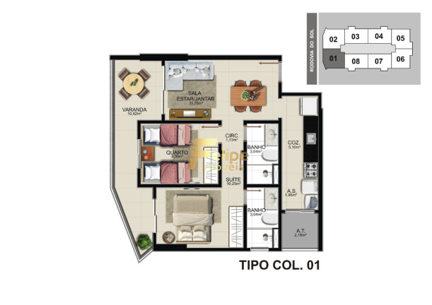 Imagem Imóvel com 2 Quartos à Venda, 59 m² em Praia De Itaparica - Vila Velha