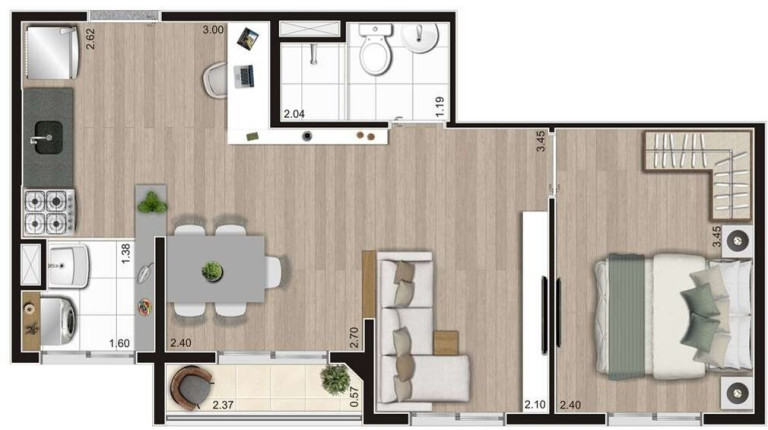 Imagem Apartamento com 2 Quartos à Venda, 37 m² em Jardim Imperador (zona Sul) - São Paulo