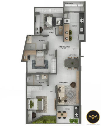 Imagem Apartamento com 2 Quartos à Venda, 62 m² em Jardim Cidade Universitária - João Pessoa
