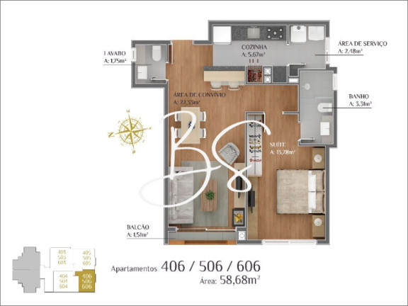 Imagem Apartamento com 1 Quarto à Venda, 58 m² em Lagos Do Bosque - Gramado Imagem Apartamento com 1 Quarto à Venda, 58 m² em Lagos Do Bosque - Gramado