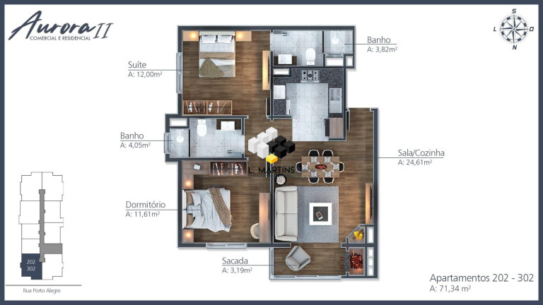 Imagem Apartamento com 1 Quarto à Venda, 56 m² em Moura - Gramado