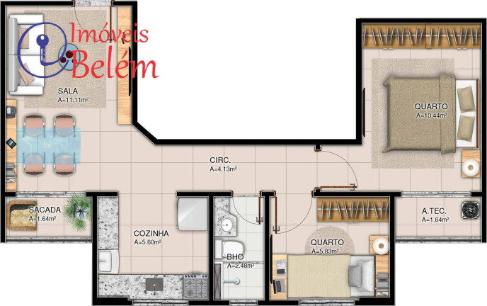 Imagem Apartamento com 2 Quartos à Venda, 49 m² em Pedreira - Belém Imagem Apartamento com 2 Quartos à Venda, 49 m² em Pedreira - Belém