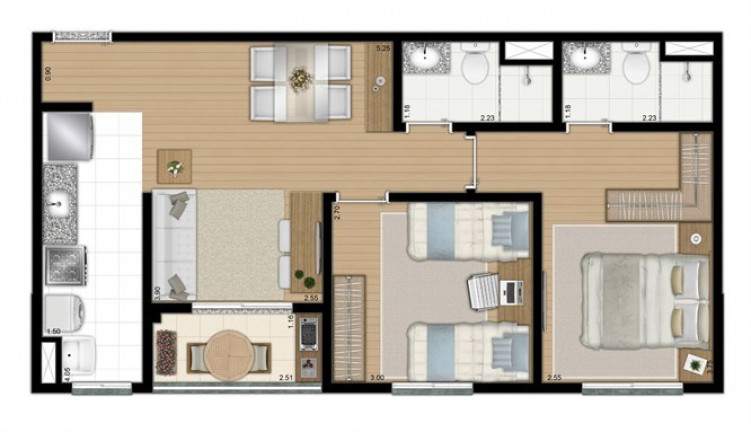 Imagem Apartamento com 3 Quartos à Venda, 67 m² em Vila Conceição - Diadema