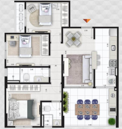 Imagem Apartamento com 3 Quartos à Venda, 86 m² em Guilhermina - Praia Grande