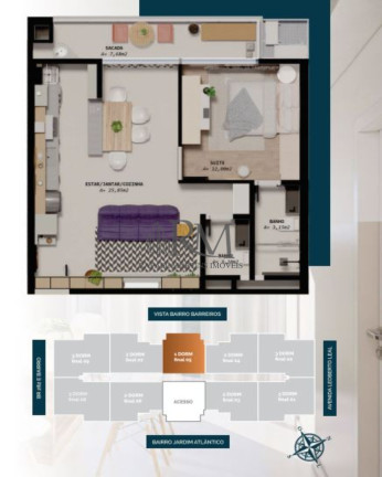 Imagem Apartamento com 1 Quarto à Venda, 57 m² em Barreiros - São José Imagem Apartamento com 1 Quarto à Venda, 57 m² em Barreiros - São José